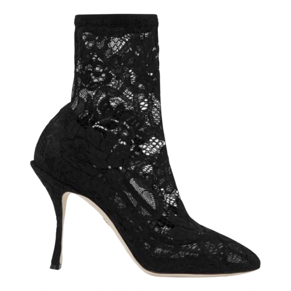 Dolce Gabbana black lace sock boots. Brand new with tags in the gift box.